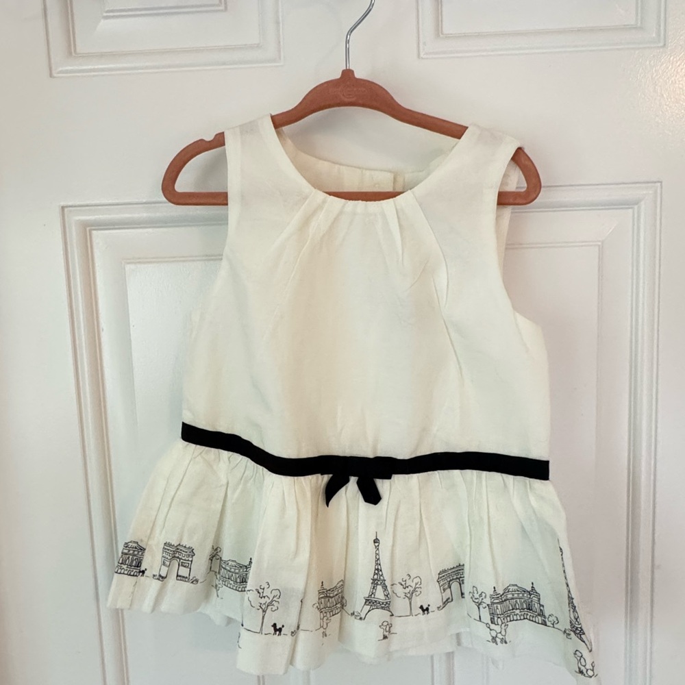 Janie and Jack Chic Sleeveless Top with Parisian Print